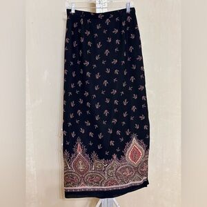 Studio Jax Black and Red Paisley Pencil Skirt Sz 10